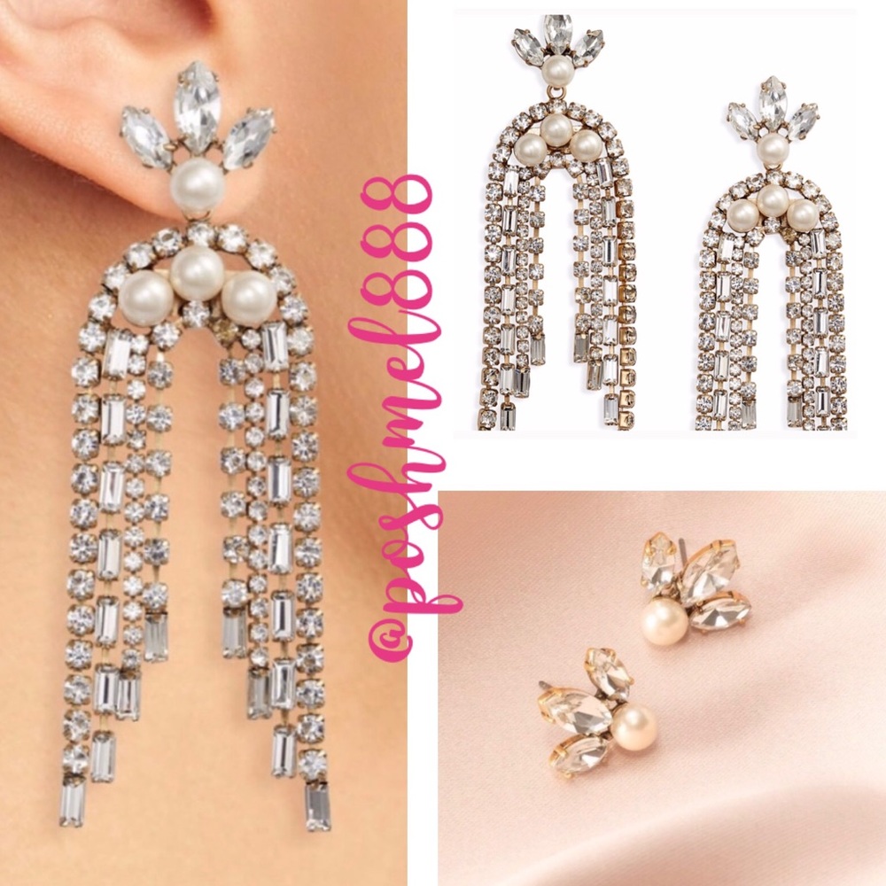 Stella & Dot | Sparkling Rhinestone Bejeweled Crystal Waterfall Earrings